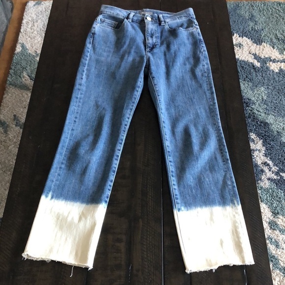 DS1961 Maria High Rise Instacuplt Straight Leg Cropped Frayed Bleached 27 Jeans - Picture 3 of 16